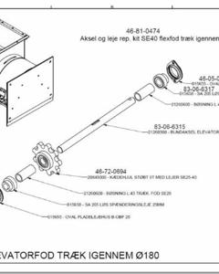Shaft and bearing rep. kit, flexfoot SE40 D180 f/pit M&M